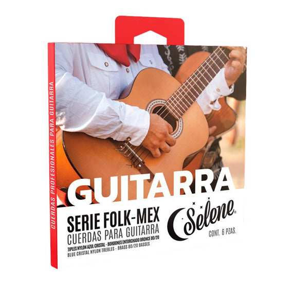 Jgo. De cuerdas para guitarra clásica, nylon azul cristal  SELENE   320-AC