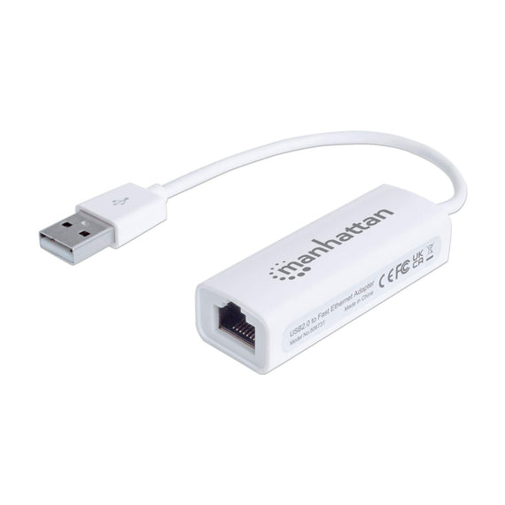 Adaptador Fast Ethernet USB de Alta Velocidad 2.0, Añada una conexión de red a su PC sin necesidad de abrirla  MANHATTAN  TARITL710