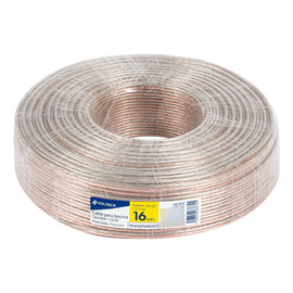 Rollo de 100 m cable polarizado transparente p/bocina 16 awg  VOLTECK   CABO-16P(100) - Hergui Musical