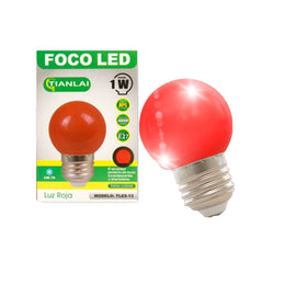 Foco Led 5w, color Rojo, Base E27  TIANLAI  B04W1R