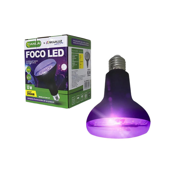 Foco Led 12w, Luz Led Púrpura, Base E27  TIANLAI  B05W12LN