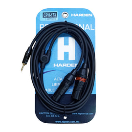 Cable de 3.5mm macho a 2 plug canon macho 3 pines, 3m  HARDEN   CPH-173