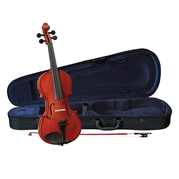 Violín 4/4 Cervini con tapa de abeto, fondo y costados de maple, cabezal de maple sólido, afinadores milimétricos  HV-100-4/4