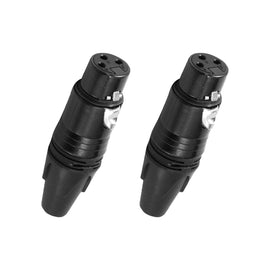 PAQ. 2 PZAS. DE PLUG CANON HEMBRA C/ SEGURO NEGRO CROMO  KAPTON   JA-148BK(2)