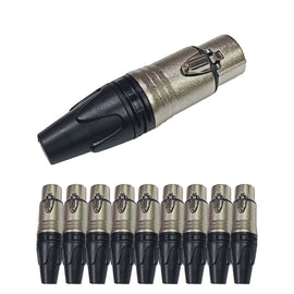 PAQ. 10 PZAS. DE PLUG HEMBRA CANNON NICKEL NEGRO CROMO  KAPTON   JA-148N(10)