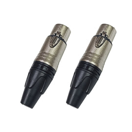 PAQ. 2 PZAS. DE PLUG HEMBRA CANNON NICKEL NEGRO CROMO  KAPTON   JA-148N(2)