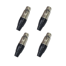 PAQ. 4 PZAS. DE PLUG HEMBRA CANNON NICKEL NEGRO CROMO  KAPTON   JA-148N(4)