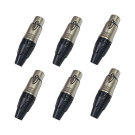 PAQ. 6 PZAS. DE PLUG HEMBRA CANNON NICKEL NEGRO CROMO  KAPTON   JA-148N(6)