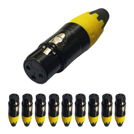 PAQ. 10 PZAS. DE PLUG CANON HEMBRA AMARILLO  SOLCOR   JKCANA(10)