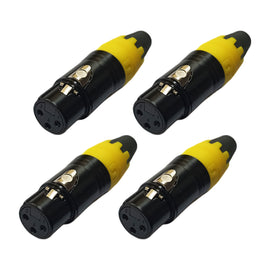 PAQ. 4 PZAS. DE PLUG CANON HEMBRA AMARILLO  SOLCOR   JKCANA(4)