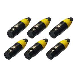 PAQ. 6 PZAS. DE PLUG CANON HEMBRA AMARILLO  SOLCOR   JKCANA(6)