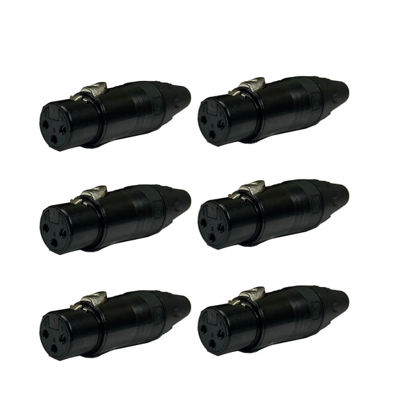 PAQ. 6 PZAS. DE PLUG CANON HEMBRA NEGRO  SOLCOR   JKCANN(6)