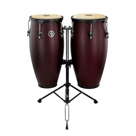 CONGAS SERIE CITY MADERA COLOR VINO CON SOPORTE LATIN PERCUSSION   LP647NY-DW