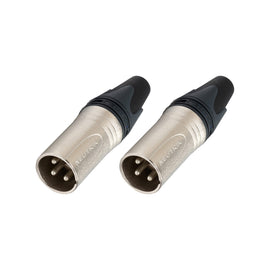 PAQ. 2 PZAS. DE PLUG XLR MACHO 3 POLOS SERIE XX, CROMADO, A GRANEL  NEUTRIK   NC3MXX-D(2)