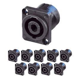 PAQ. 10 PZAS. DE CONECTOR SPEAKON PARA CHASIS 4 POLOS, SERIE XX   NEUTRIK   NL4MP-XX(10)