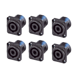 PAQ. 6 PZAS. DE CONECTOR SPEAKON PARA CHASIS 4 POLOS, SERIE XX   NEUTRIK   NL4MP-XX(6)