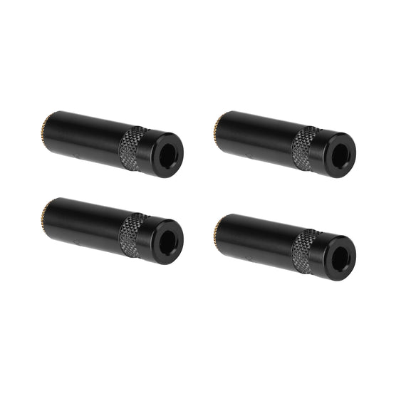 PAQ. 4 PZAS. DE PLUG 3.5mm HEMBRA ESTÉREO, CONTACTOS DORADOS COLOR NEGRO, PARA SOLDAR ABERTURA PARA CABLE DE 4mm  REAN   NYS-240BG(4)