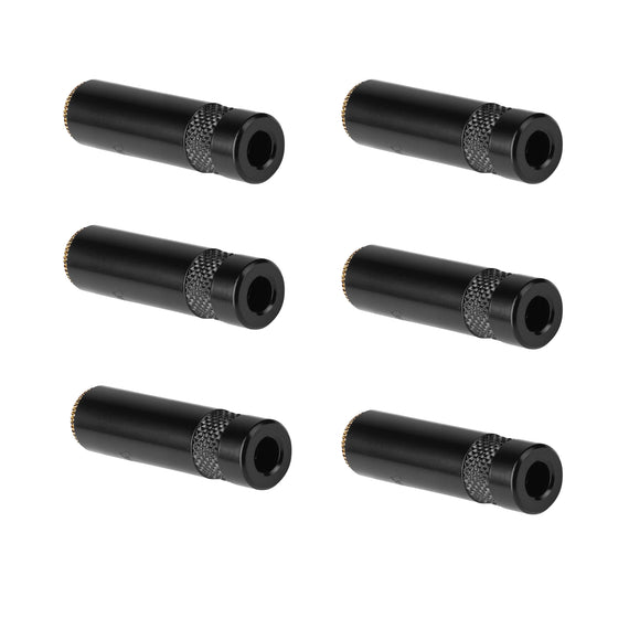 PAQ. 6 PZAS. DE PLUG 3.5mm HEMBRA ESTÉREO, CONTACTOS DORADOS COLOR NEGRO, PARA SOLDAR ABERTURA PARA CABLE DE 4mm  REAN   NYS-240BG(6)