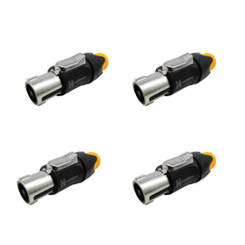 PAQ. 4 PZAS. DE PLUG SPEAKON MACHO PARA AUDIO PROFESIONAL 4 PIN METAL CON SEGURO  KAPTON   PL-268M(4)