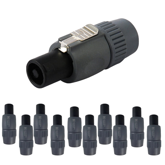 PAQ. 10 PZAS. DE PLUG SPEAKON MACHO 4 POLOS GRIS  KAPTON/WICKED   PL-356(10)