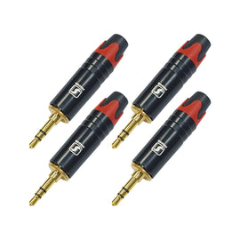 PAQ. 4 PZAS. DE PLUG 3.5mm MACHO ESTEREO NEGRO GRANDE  SOLCOR   PL35NG(4)