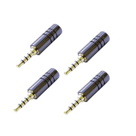 PAQ. 4 PZAS. DE PLUG 3.5mm MACHO TRS 4 POLOS METALICO  SOLCOR   PL35C4(4)