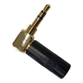 PLUG DE 3.5MM EN ESCUADRA NEGRO / ORO  SOLCOR   PL35SEN-P