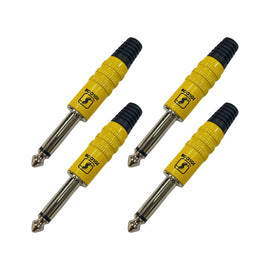 PAQ. 4 PZAS. DE PLUG 6.3mm MONO METALICO AMARILLO   SOLCOR        PL63A(4)