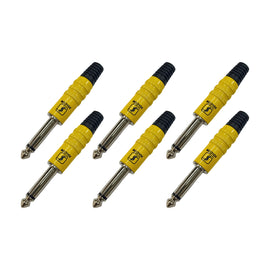 PAQ. 6 PZAS. DE PLUG 6.3mm MONO METALICO AMARILLO   SOLCOR        PL63A(6)