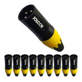 PAQ. 10 PZAS. DE PLUG CANON MACHO AMARILLO  SOLCOR   PLCANA(10)