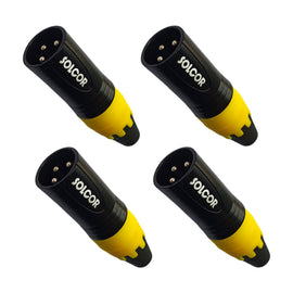 PAQ. 4 PZAS. DE PLUG CANON MACHO AMARILLO  SOLCOR   PLCANA(4)