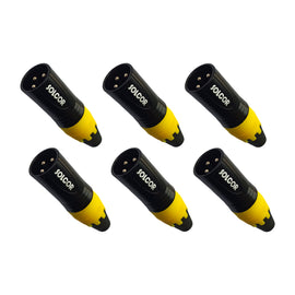 PAQ. 6 PZAS. DE PLUG CANON MACHO AMARILLO  SOLCOR   PLCANA(6)