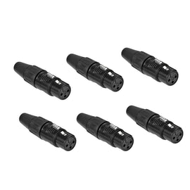 PAQ. 6 PZAS. DE Plug XLR Hembra 3 pines, metálico negro  REAN   RC3F-BAG(6)