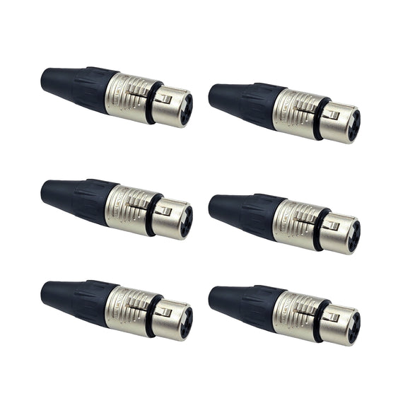 PAQ. 6 PZAS. DE Plug XLR Hembra 3 pines en niquel  REAN   RC3F(6)