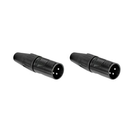 PAQ. 2 PZAS. DE Plug XLR Macho 3 pines, metálico negro  REAN   RC3M-BAG(2)