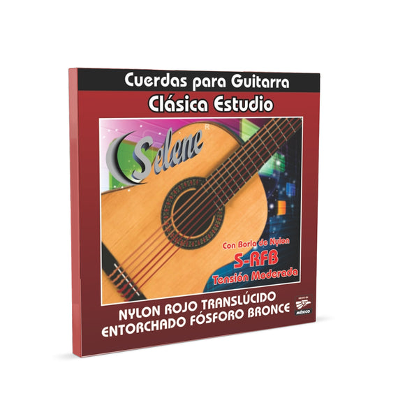 JGO DE CUERDAS SELENE NYLON ROJO TRASLUCIDO Y ENTORCHADO FOSFORO BRONZE  S-RFB