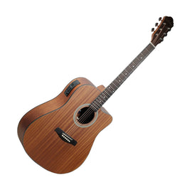 Guitarra electroacústica tipo texana LA SEVILLANA, tapa de caoba, aros, fondo y brazo de caoba, puente de sonokelin y diapasón de rosewood, resaque, mica, 20 trastes  TX-100CEQ-MS