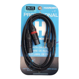 Cable de 3.5mm macho a 2 plug canon macho 3 pines, 1.50m  HARDEN   CPH-172