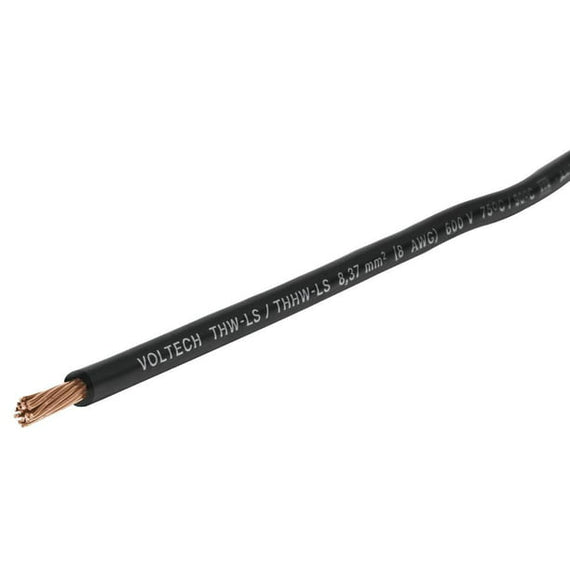 Cable por metro CAL. 8 de cable THHW-LS, color Negro  VOLTECK   CAB-8N - Hergui Musical