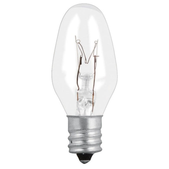 Foco (1 Pza) incandescente transparente base E12 7.5w  VOLTECK   FI-50T - Hergui Musical