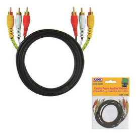 CABLE P/ VIDEO 3PL-3PL RCA REFORZADO 1.80m  RADOX   080-282 - herguimusical