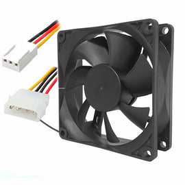 Ventilador de 8cm negro 3 Pin conector MB  XCASE  ACCVENTI46 - Hergui Musical