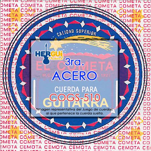 CUERDA 3ra. DE ACERO EL COMETA 510 12 Hergui Musical