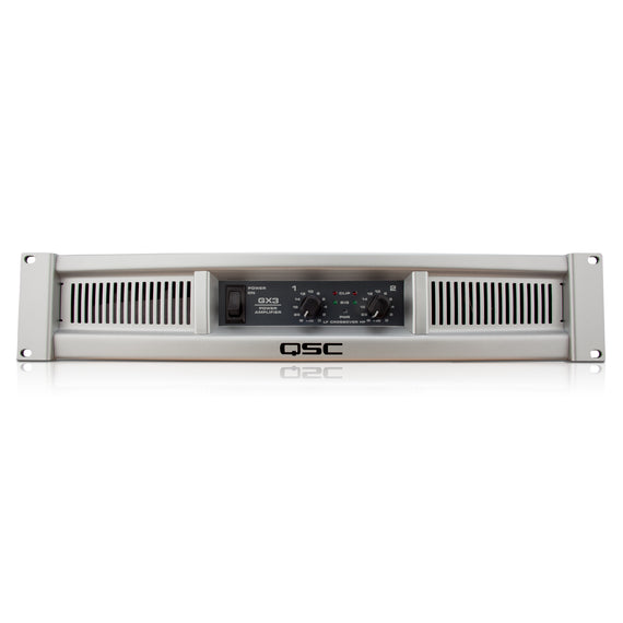 AMPLIFICADOR QSC ESTÉREO - POTENCIA: 300W POR CANAL 8 ?; 425W POR CANAL 4 ? - ENTRADAS 2 XLR + 2 TRS + RCA ESTEREO- SALIDAS 2 X NL4/TS COMBO / 2 X TORNILLO-  QSC   GX3 - herguimusical