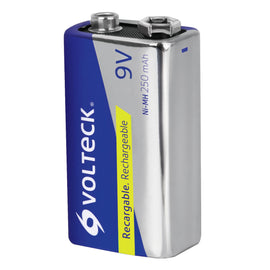 PILA DE 9V RECARGABLE USO GENERAL 250 mah en blister  VOLTECK   RE-9V2 - Hergui Musical