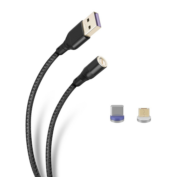 Cable magnético 2en1, USB a micro USB, USB C  STEREN   USB-4715 - Hergui Musical